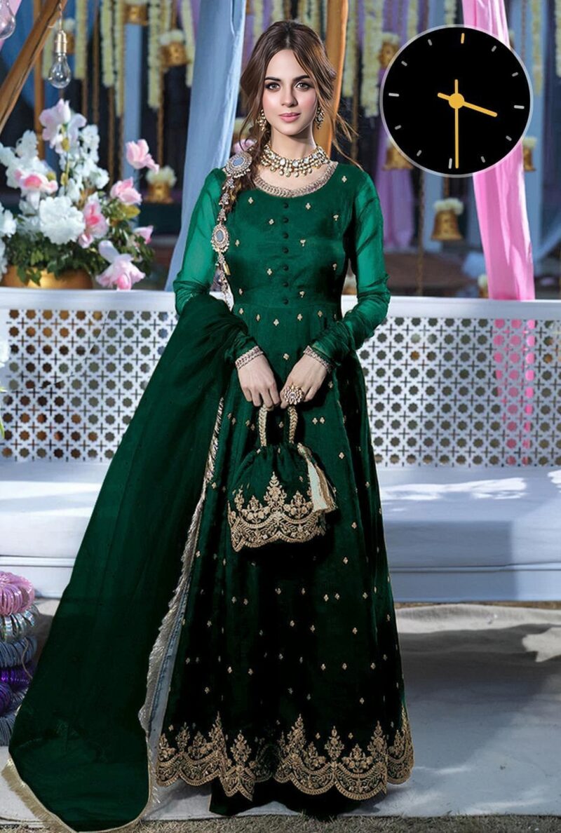 4 Pcs Women's Stitched Embroidered Maxi And Trouser